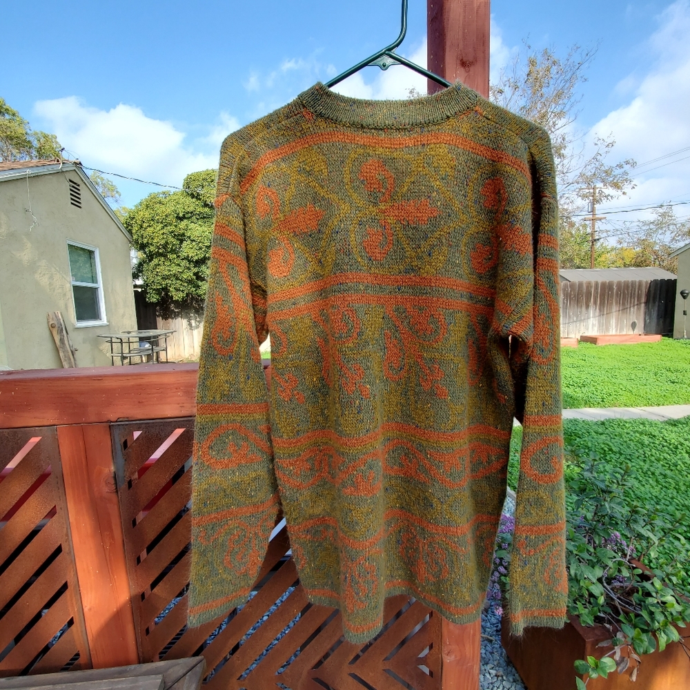 Vintage Patterned Pullover Sweater By Crocodile S… - image 2
